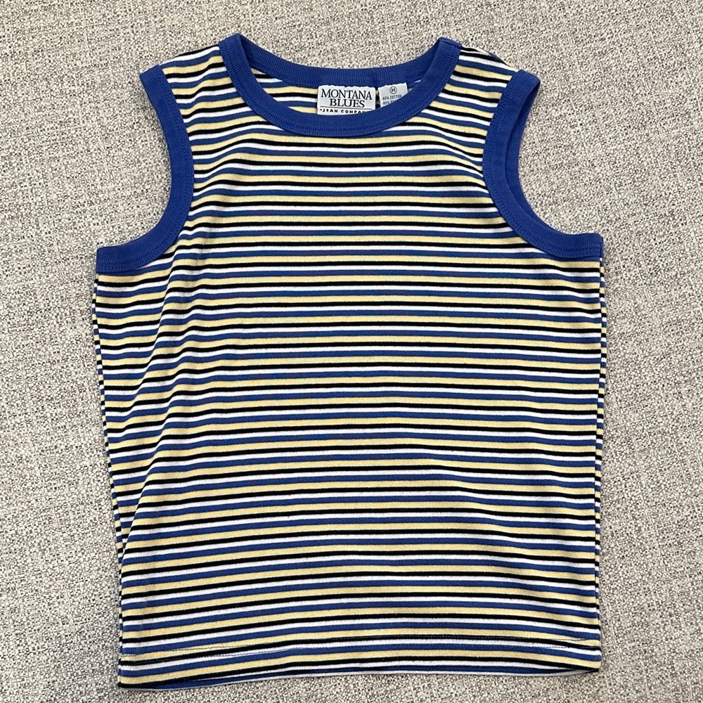 Vintage Blue and Yellow Striped Camisole
